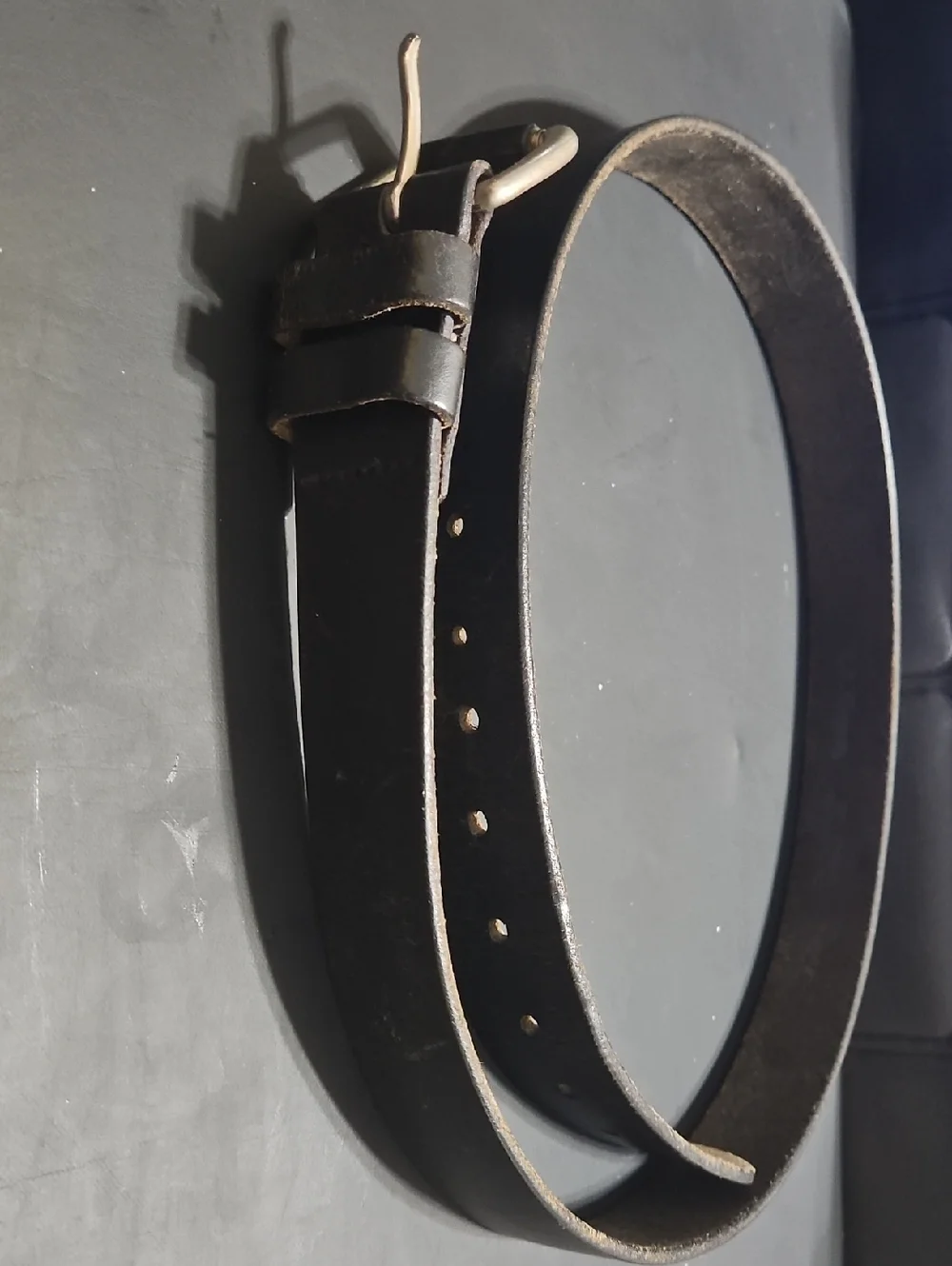 L.L. Bean Cowhide Black Leather Belt - Made in England Size 42